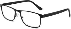 img 4 attached to JJWELL Anti Blue Light Reading Glasses for Men - Metal Computer Readers with UV Protection - Reduce Eyestrain and Dryness - Blue Light Blocking Eyeglasses with Case (Magnification Strength +2.00) - Black