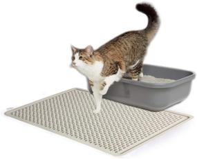 img 4 attached to Premium All for Paws Anti Tracking Cat Litter Mat - Reducing Scatter with Innovative Silicone Trap, Large Size - 19.5x13.5 Inch