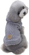 🐶 bwealth dog sweater: 2-layer fleece-lined winter coat for small dogs - knitted classic pet apparel jacket (x-large, grey) логотип