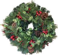 🎄 winter wreath by the wreath depot - aurora collection, 22 inches, full christmas designer wreath to elevate front door decor, complete with white gift box логотип