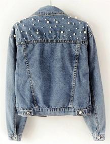 img 3 attached to LifeShe Womens Embroidered Rivet Jacket Women's Clothing