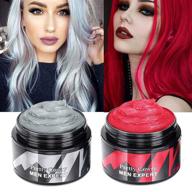 🎨 hair color wax - silver gray red hair dye: instant natural matte hairstyle cream for men, women, kids - perfect for parties, cosplay, dates & halloween logo