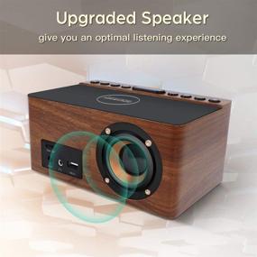 img 1 attached to 🕰️ ANJANK Wooden Digital Alarm Clock FM Radio with 10W Fast Wireless Charger Station for iPhone/Samsung Galaxy, 5-Level Dimmer, USB Charging Port, 2 Wake Up Sounds, Sleep Timer, Wood LED Clock for Bedside - Enhancing SEO