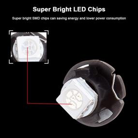 img 1 attached to 🌬️ cciyu 10-Pack White T5/T4.7 T1.25" Neo Wedge LED Bulbs with Base Replacement - Perfect for A/C Climate Control Light