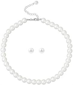 img 4 attached to Ожерелье-чокер Femtindo Charm Chain Pearl для женщин 💎 - ювелирные изделия - поддельный воротник De Perlas para Mujer с маленькими жемчужинами.