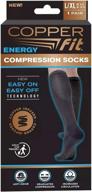 🧦 black compression knee high socks - copper fit energy (l/xl) logo