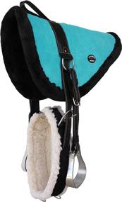 img 3 attached to Turquoise Western Suede Leather Saddle Bareback Pad with Stirrups - CHALLENGER 39140