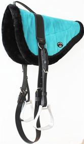 img 1 attached to Turquoise Western Suede Leather Saddle Bareback Pad with Stirrups - CHALLENGER 39140