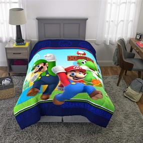 img 1 attached to 🛏️ Franco MJ8638 Kids Soft Comforter, Twin Size 64” x 86”, Super Mario Bedding – Ultimate Coziness for Kids