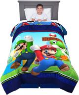 🛏️ franco mj8638 kids soft comforter, twin size 64” x 86”, super mario bedding – ultimate coziness for kids logo