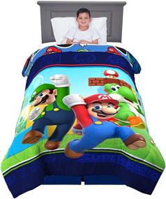 img 4 attached to 🛏️ Franco MJ8638 Kids Soft Comforter, Twin Size 64” x 86”, Super Mario Bedding – Ultimate Coziness for Kids
