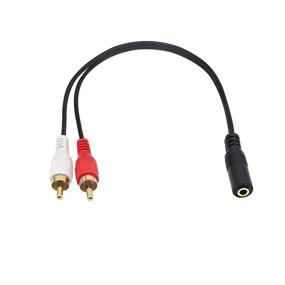 img 3 attached to 🎧 Premium CERRXIAN 3.5mm Female Stereo Jack to 2 RCA Plug AUX Headphone Adapter - Gold Plated Y Cable (Black) - 2-Pack