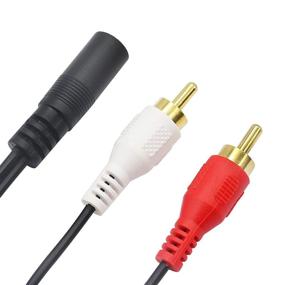 img 1 attached to 🎧 Premium CERRXIAN 3.5mm Female Stereo Jack to 2 RCA Plug AUX Headphone Adapter - Gold Plated Y Cable (Black) - 2-Pack