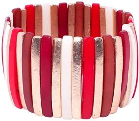 img 3 attached to 💎 Stylish Richera Coral Rose Gold Metal Hair Accessory with Bone Stripes and Elastic