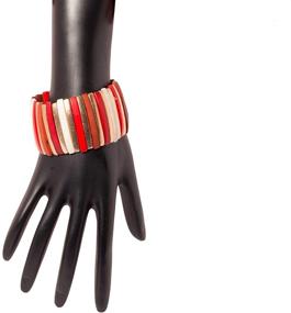 img 1 attached to 💎 Stylish Richera Coral Rose Gold Metal Hair Accessory with Bone Stripes and Elastic