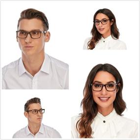 img 3 attached to 👓 DooViC 4-Pack Blue Light Blocking Reading Glasses: Anti-Eyestrain, Stylish Classic Style, Spring Hinge Computer Readers for Men & Women (1.50 Strength)