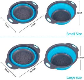 img 3 attached to McoMce Collapsible Colander Set - Folding Pasta Strainers, Space-Saving Kitchen Colanders for Efficient Pasta, Vegetable, and Fruit Draining