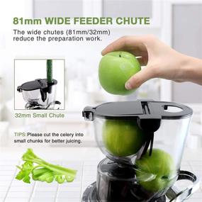 img 3 attached to 🍏 Aeitto Slow Juicer: Maximize Nutrition with Wide Chute, Cold Press Machine for Fresh Juice Extraction, BPA-Free, Easy Cleaning