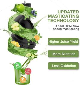 img 2 attached to 🍏 Aeitto Slow Juicer: Maximize Nutrition with Wide Chute, Cold Press Machine for Fresh Juice Extraction, BPA-Free, Easy Cleaning