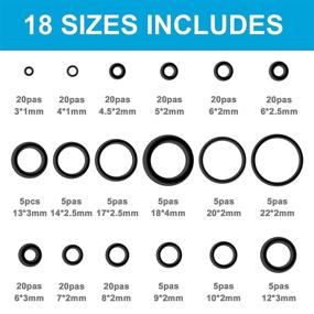 img 3 attached to 🔧 225PCS NBR Rubber O Ring Assortment Kits - 18 Sizes Sealing Gasket Washers for Professional Plumbing, Automotive Repair, Air or Gas Connections