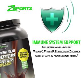 img 1 attached to 🍫 Zsportz Protein Power Plus: Sugar-Free Chocolate Whey Protein Powder with Immune Support, 30g Protein