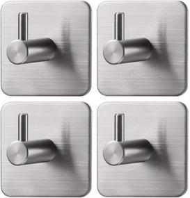 img 4 attached to 🔗 Versatile Stainless Steel Adhesive Hooks - Ideal for Bathroom, Kitchen, and Closet Organization (4Packs)