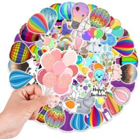 img 2 attached to 🎈 Fashionable Colorful Balloon Stickers for Kids, Boys, Girls, Teens - 50 Pcs, Waterproof Vinyl Stickers for Water Bottles, Hydroflasks, Computers, Laptops, Luggage, Tablets, Phones, Bikes - Cute Balloon Stickers (Pack of 50)