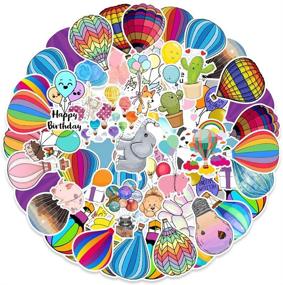 img 4 attached to 🎈 Fashionable Colorful Balloon Stickers for Kids, Boys, Girls, Teens - 50 Pcs, Waterproof Vinyl Stickers for Water Bottles, Hydroflasks, Computers, Laptops, Luggage, Tablets, Phones, Bikes - Cute Balloon Stickers (Pack of 50)