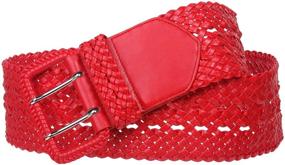 img 1 attached to Womens Wide Braided Square Buckle Women's Accessories in Belts