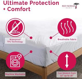 img 3 attached to 🛏️ Red Nomad Queen Size Zippered Mattress Encasement: Premium 6-Sided Bed Cover & Protector