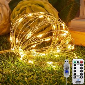 img 4 attached to 🎄 Long 72ft LED Fairy Christmas Lights with 220 LEDs, 8 Modes & Remote Control – USB Powered Copper Wire String Lights for Outdoor Decorations, Christmas Tree, Wedding, Thanksgiving, Party, Home & Bedroom