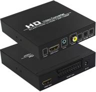 📺 taipoxun scart в hdmi конвертер: полноценный адаптер видео и аудио для телевизора и dvd-плеера - поддержка форматов pal/ntsc, разрешение 1080p/720p, аудио выход по коаксиальному кабелю. логотип