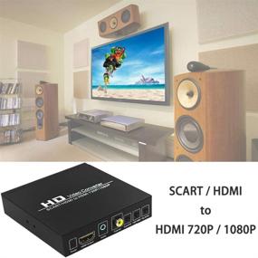 img 2 attached to 📺 TAIPOXUN SCART в HDMI конвертер: полноценный адаптер видео и аудио для телевизора и DVD-плеера - поддержка форматов PAL/NTSC, разрешение 1080P/720P, аудио выход по коаксиальному кабелю.