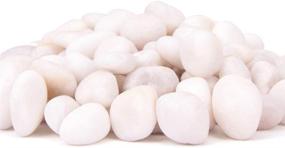 img 1 attached to 🪨 18 Pounds White Decorative Pebbles: River Rock Aquarium Gravel, Garden & Ornamental Stones, Natural Polished Gravel, White Decorative Chips, Landscaping Pebbles (White)