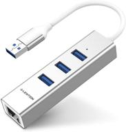 🔌 lention ultra slim usb 3.0 hub with gigabit ethernet adapter for macbook air/pro (previous gen), imac, surface, chromebook, and more type a laptops - silver (cb-h23s) logo