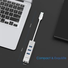 img 2 attached to 🔌 LENTION Ultra Slim USB 3.0 Hub with Gigabit Ethernet Adapter for MacBook Air/Pro (Previous Gen), iMac, Surface, Chromebook, and More Type A Laptops - Silver (CB-H23s)