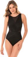 👙 miraclesuit illusionist palma women's tummy control high neck soft cup one piece swimwear logo