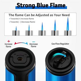 img 2 attached to 🔥 Refillable Butane Torch Lighter with Adjustable Jet Flame - Windproof Candle & Utility Lighter for Grilling, Camping, and Cooking - Long-lasting, with Fuel Level Window - Gift Box Included (Gas Not Provided)