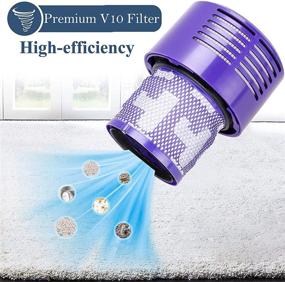 img 3 attached to 🔍 LhhTing Replacement V10 Filters: Ideal for Dyson V10 Cyclone Series, V10 Absolute, Animal, Total Clean - 4 Pack Filters and 1 Clean Brush Included