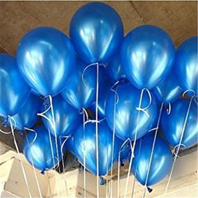 img 1 attached to AnnoDeel 100 10-inch Latex Blue Balloons, Pure Pearl Helium Wedding and Birthday Party Decorations