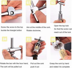 img 3 attached to Wine Opener Corkscrew: Professional Waiters Tool for Uncorking Wine Bottles, Sturdy Stainless Steel (Handheld) Vintage Style, Preferred by Sommeliers, Bartenders, and Waiters Globally