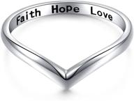 🔥 sterling silver faith hope love beads chevron thumb ring v shape (size 6-10) logo