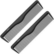 🔥 professional 5 inch carbon fiber hair comb set – anti-static, heat resistant travel combs for men’s beard and styling – fine and wide tooth pocket combs (2 pack) logo