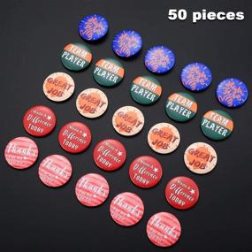 img 1 attached to 👍 50-Piece Set of Positive Button Pins: Encouraging Recognition Badges for Clothes, Bags, Hats, and Party Supplies