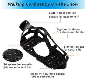 img 1 attached to 👞 Ultimate Winter Traction: Walk Traction Ice Snow Cleats for Shoes Boots - Effective Non-Slip Crampons, Grippers & Spikes for Walking and Hiking on Snow and Ice for Men and Women