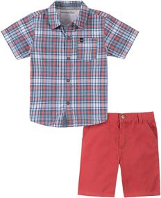 img 1 attached to Calvin Klein Pieces Shirt Shorts Boys' Clothing Set - Stylish and Coordinated Fashion for Boys