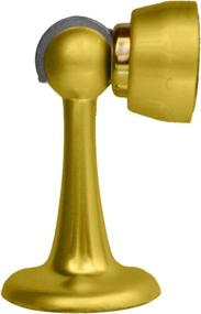 img 2 attached to Pack of 2 Satin Brass Magnetic Door Stops - 3 Inch Door Stopper with Catch