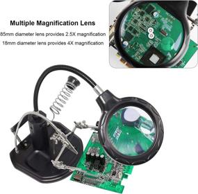 img 2 attached to 🔬 Rechargeable Alligator Soldering Magnifier - High-Performance Magnifying Tool