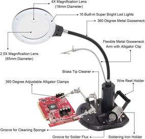 img 3 attached to 🔬 Rechargeable Alligator Soldering Magnifier - High-Performance Magnifying Tool