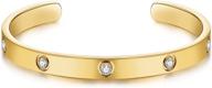 tarnish-resistant love bracelet cuff: hypoallergenic titanium steel cubic zirconia bangle for worry-free wear logo